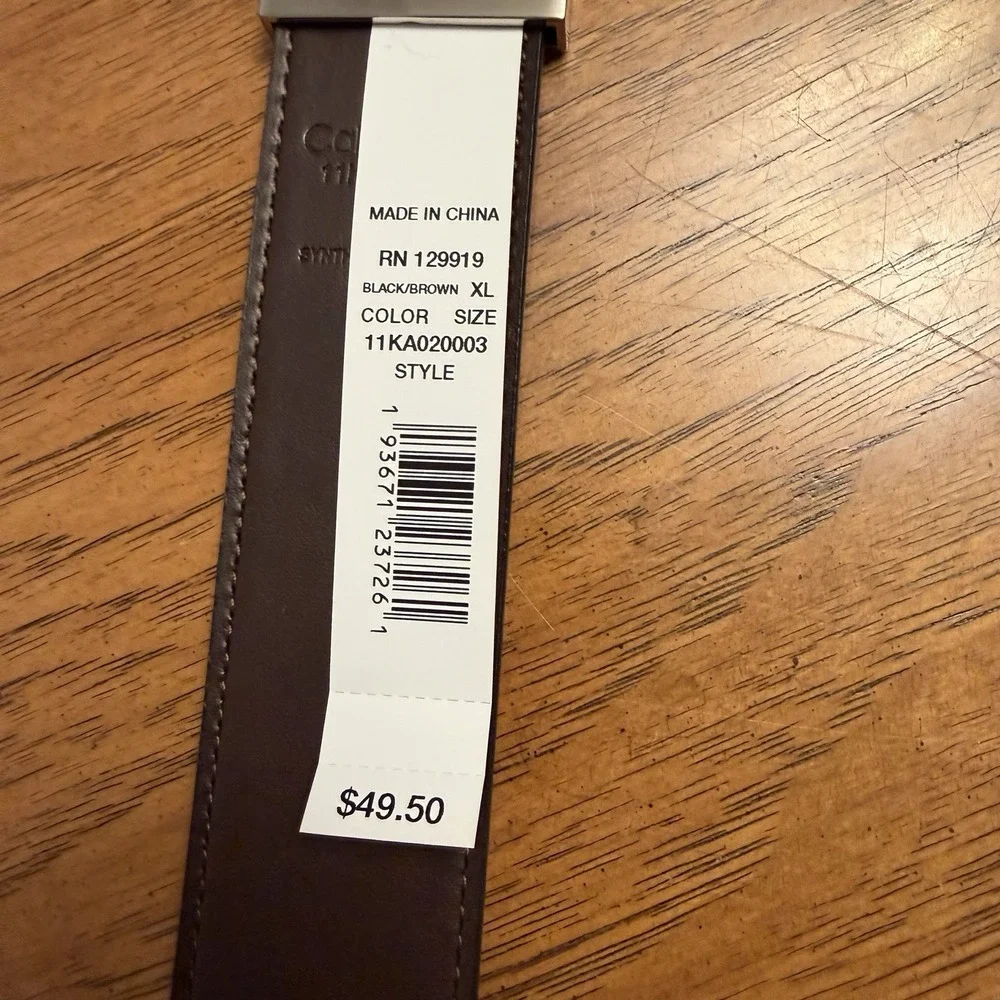 Calvin Klein Reversible Leather‎ Belt Black Brown XL 42–44 NWT